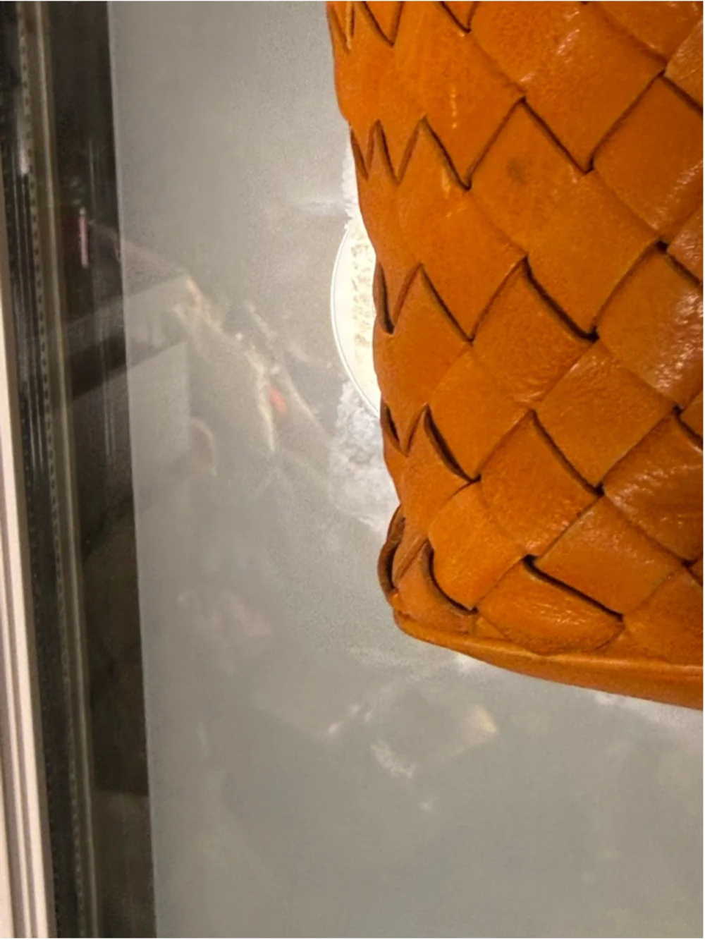 Cole Haan Orange Woven Leather Tote Bag